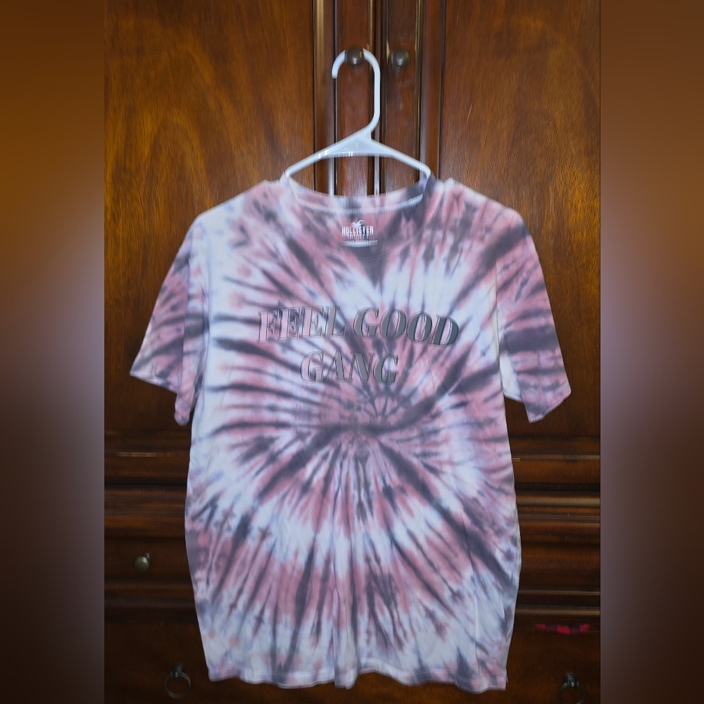 Hollister Kids Tie-Dye Tee - Pink and White